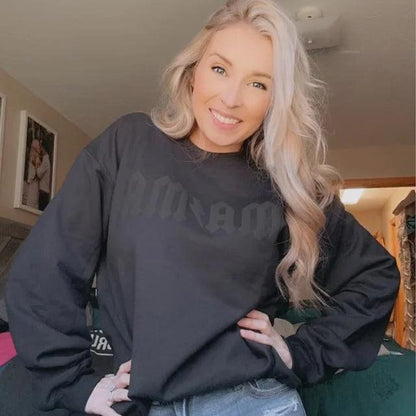 mama lightning puff crew sweatshirt - basil boutique