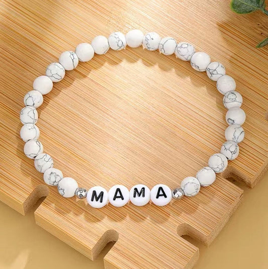 mama marble beaded bracelet - basil boutique