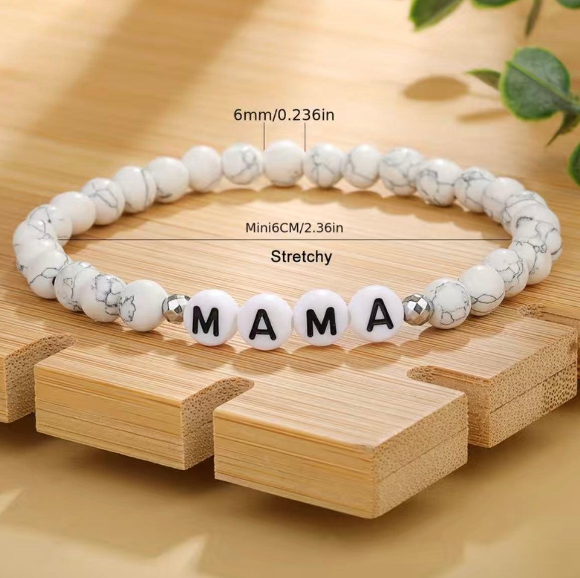 mama marble beaded bracelet - basil boutique