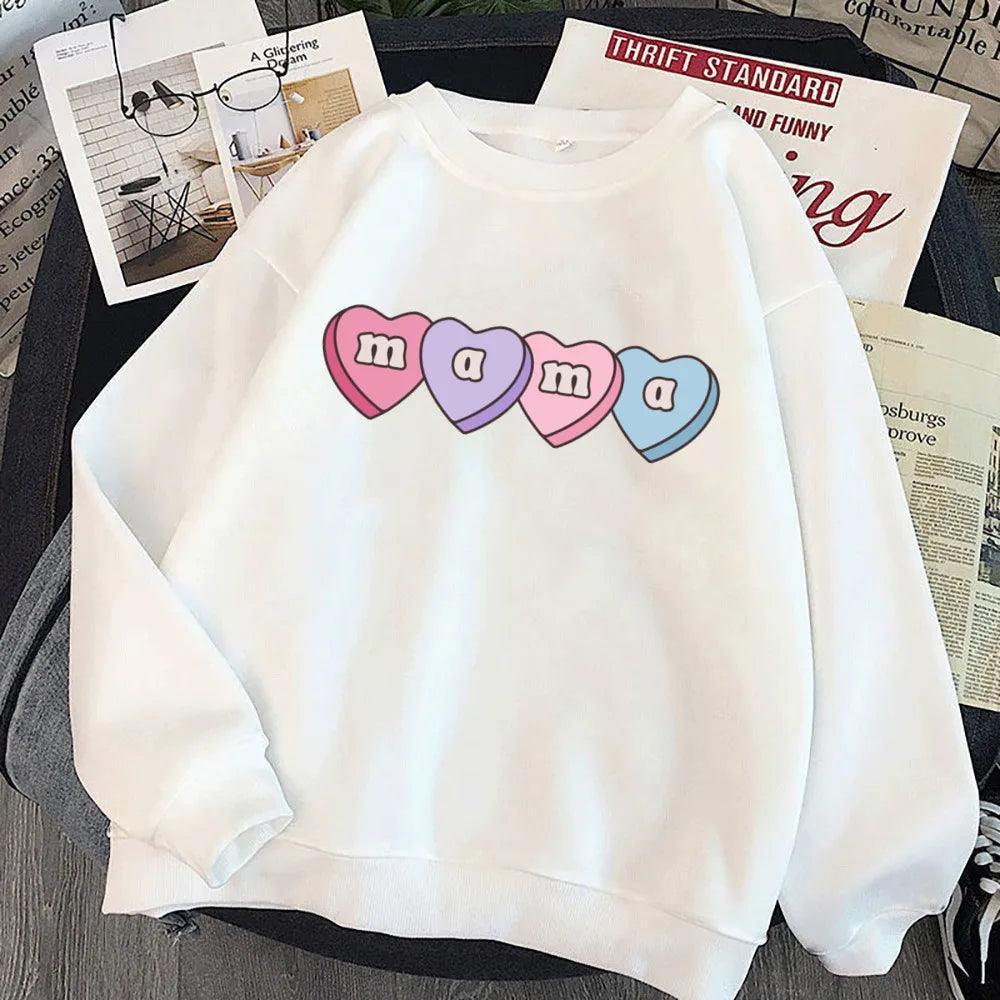 mama + mini heart candy matching crew sweatshirts - basil boutique