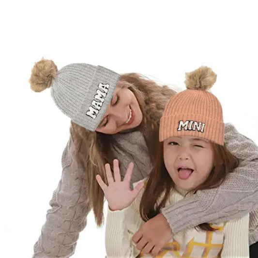 mama + mini pom beanie - basil boutique