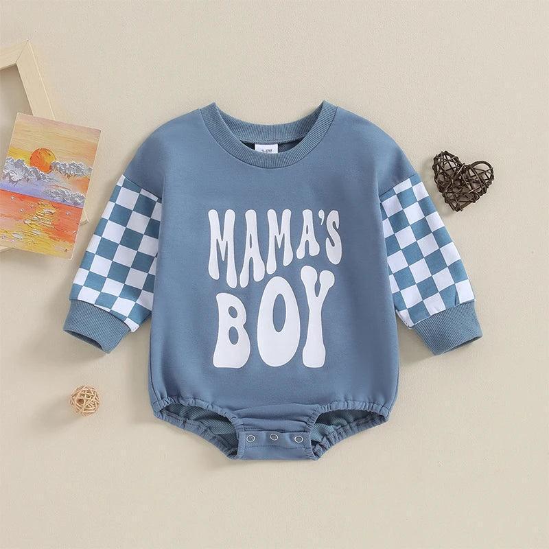 mama's boy checkered onesie - basil boutique