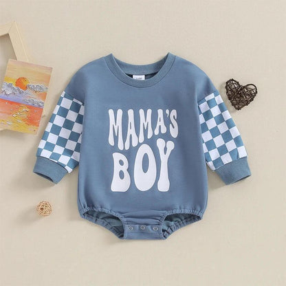 mama's boy checkered onesie - basil boutique