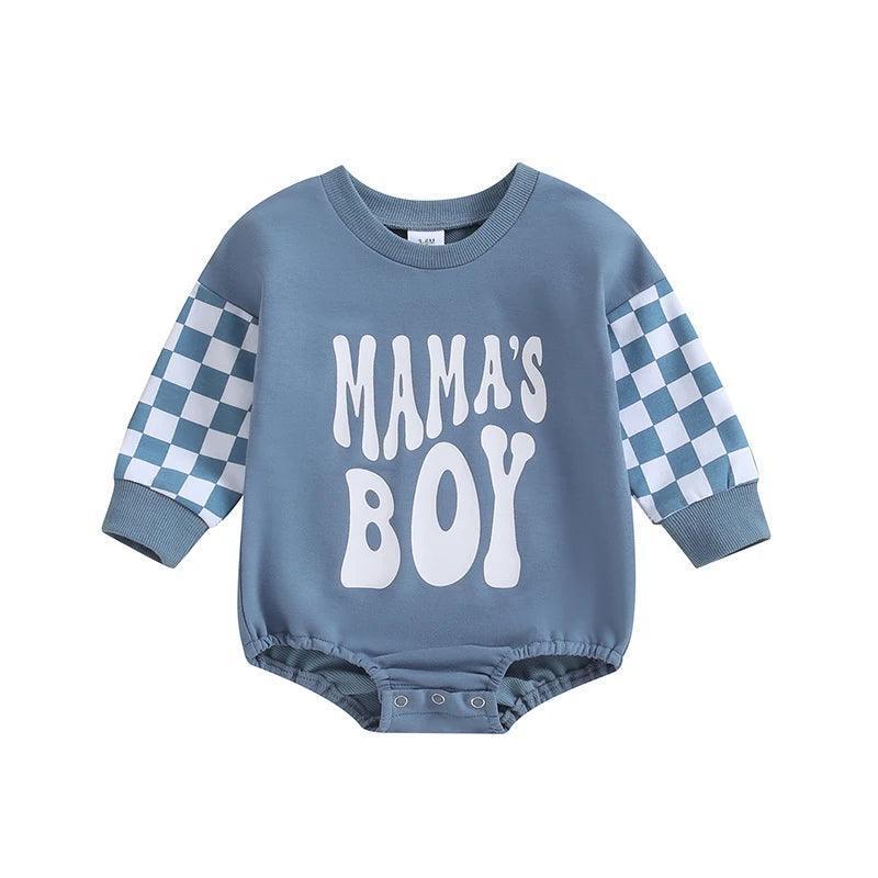 mama's boy checkered onesie - basil boutique