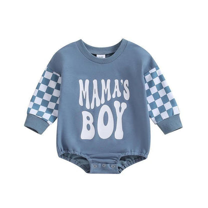 mama's boy checkered onesie - basil boutique