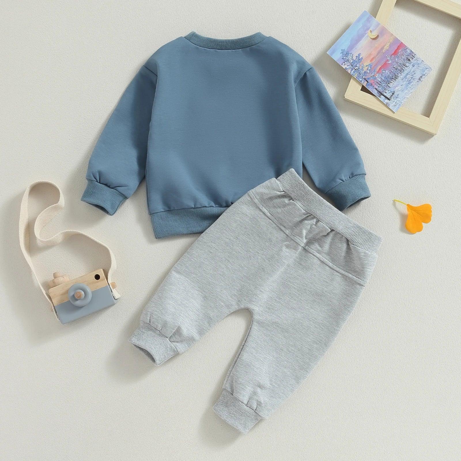 mama's boy puff letter outfit - basil boutique