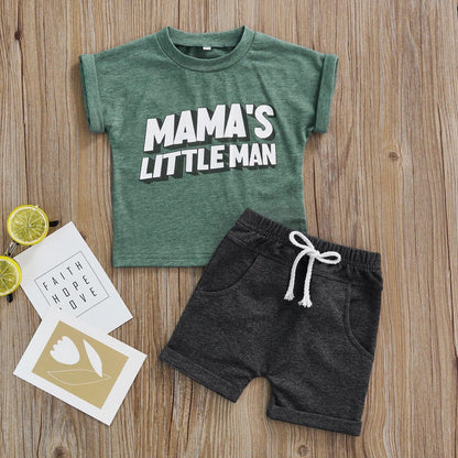 mama's little man kids outfit - basil boutique