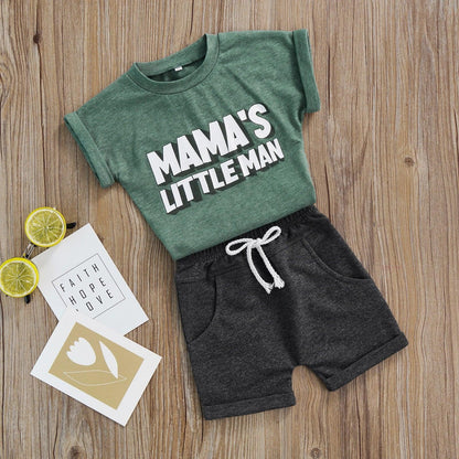 mama's little man kids outfit - basil boutique