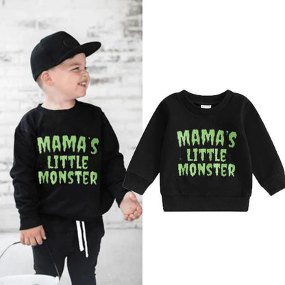 mama's little monster kids crew sweatshirt - basil boutique