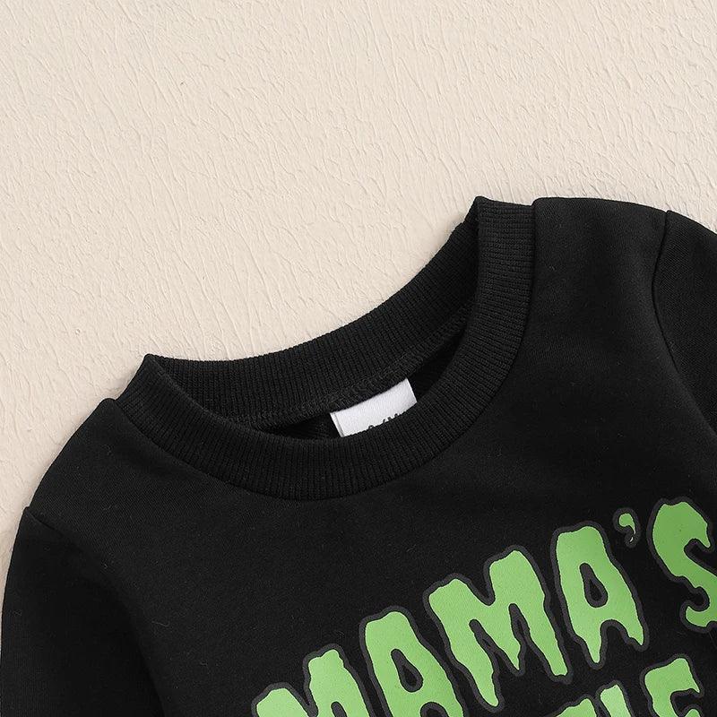 mama's little monster kids crew sweatshirt - basil boutique