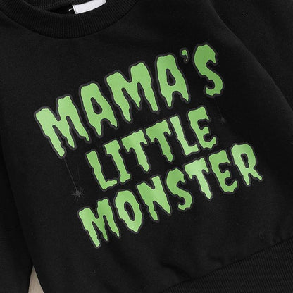 mama's little monster kids crew sweatshirt - basil boutique