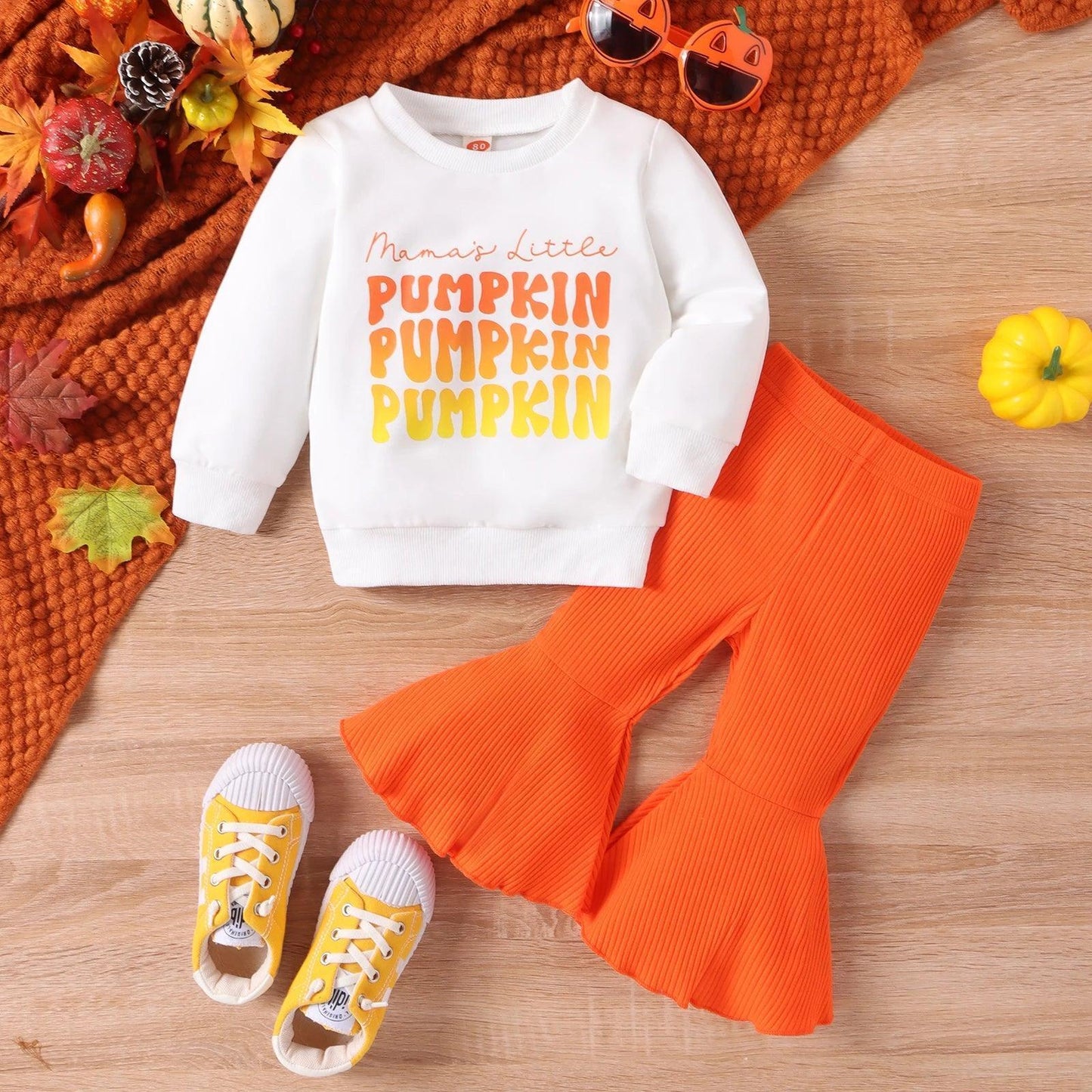 mama's little pumpkin kids outfit - basil boutique