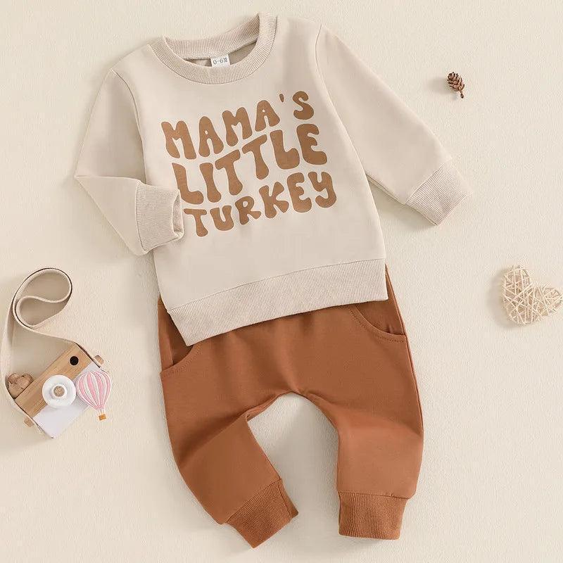 mama's little turkey kids outfit - basil boutique