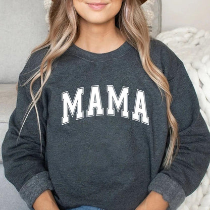 mama varsity crew sweatshirt - basil boutique