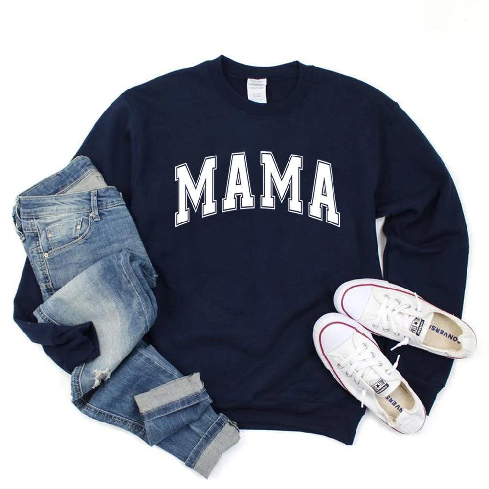 mama varsity crew sweatshirt - basil boutique