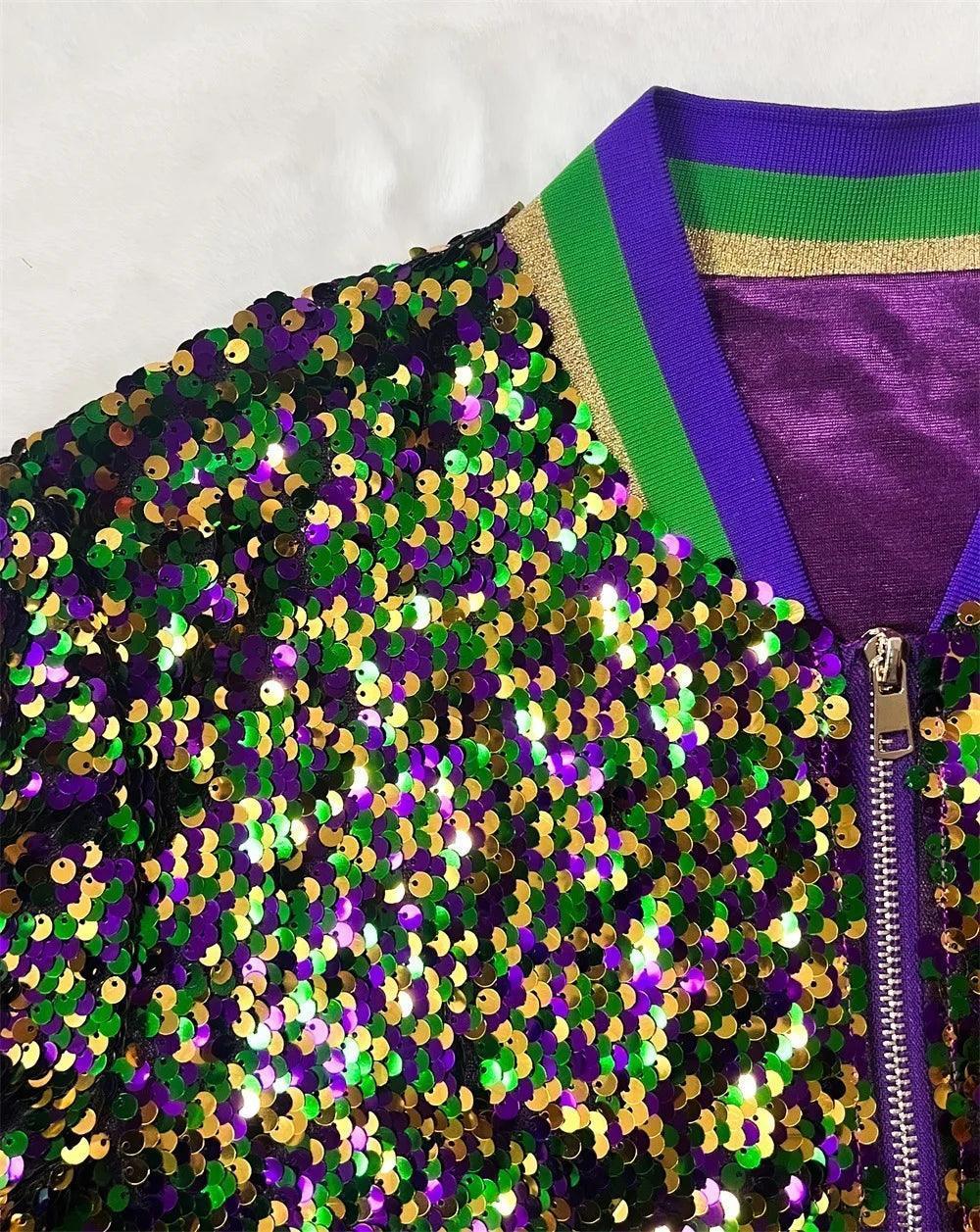 mardi gras sequin jacket - basil boutique