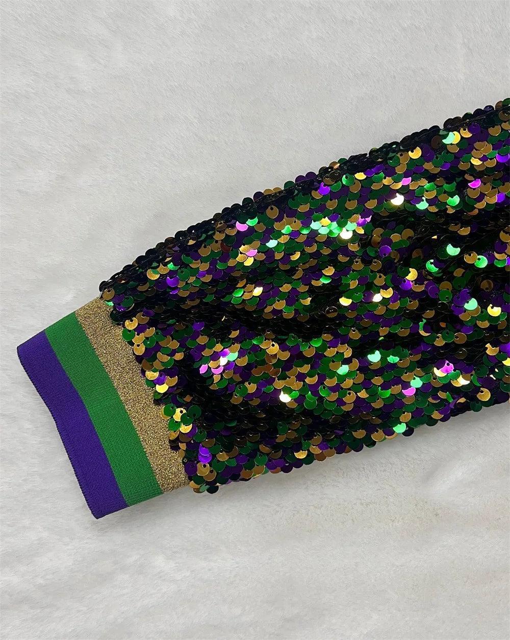 mardi gras sequin jacket - basil boutique