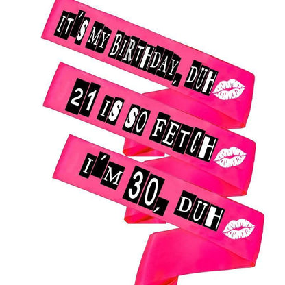 mean girls birthday sashes - basil boutique