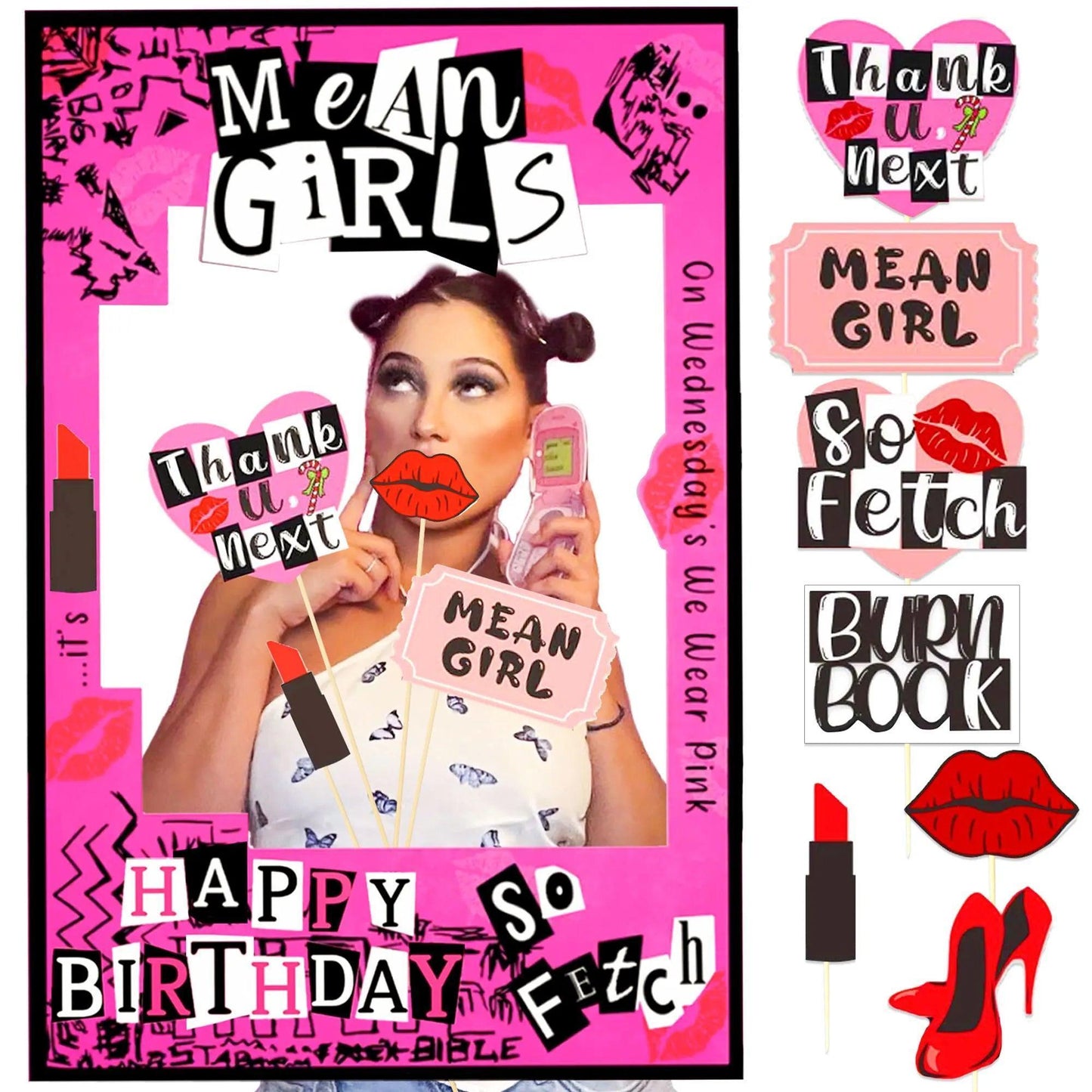 mean girls photo booth prop frame - basil boutique