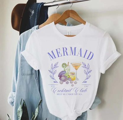 mermaid cocktail club t-shirt - basil boutique