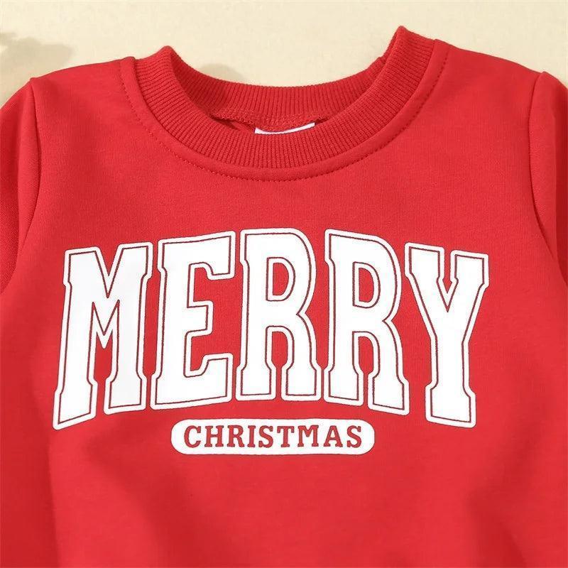 merry christmas vintage kids crew sweatshirt - basil boutique