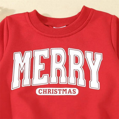 merry christmas vintage kids crew sweatshirt - basil boutique