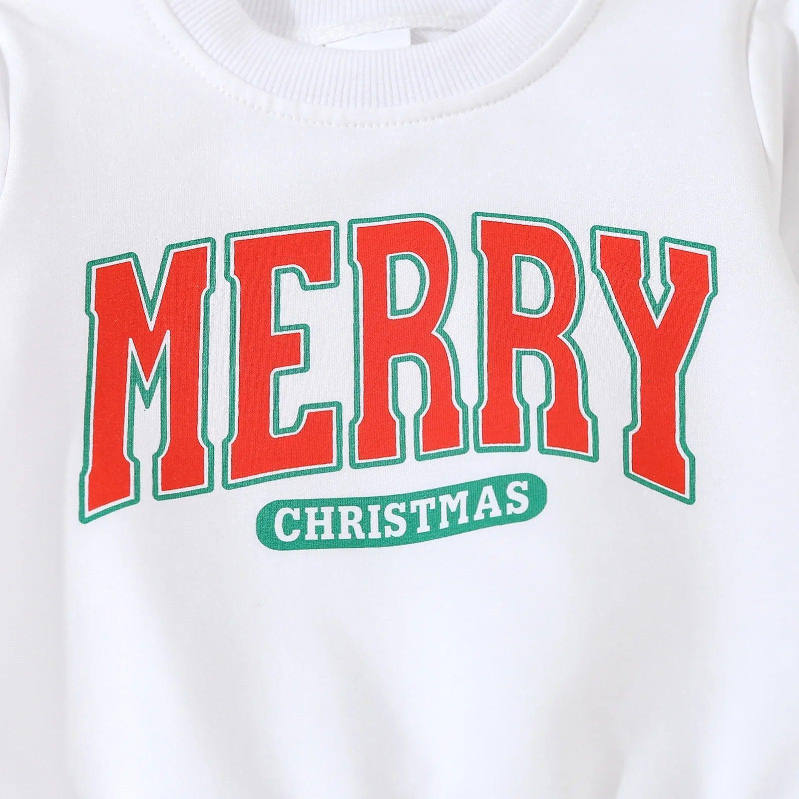 merry christmas vintage kids crew sweatshirt - basil boutique