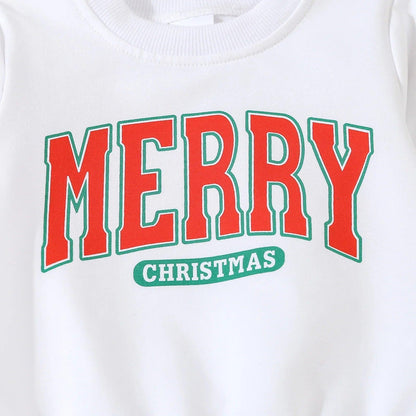 merry christmas vintage kids crew sweatshirt - basil boutique