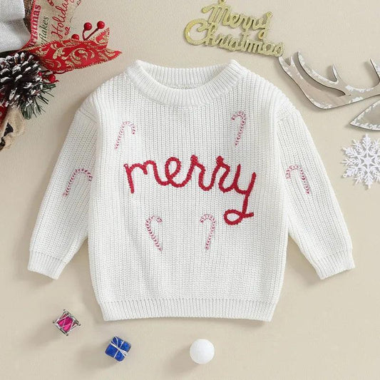 merry kids crew sweatshirt - basil boutique