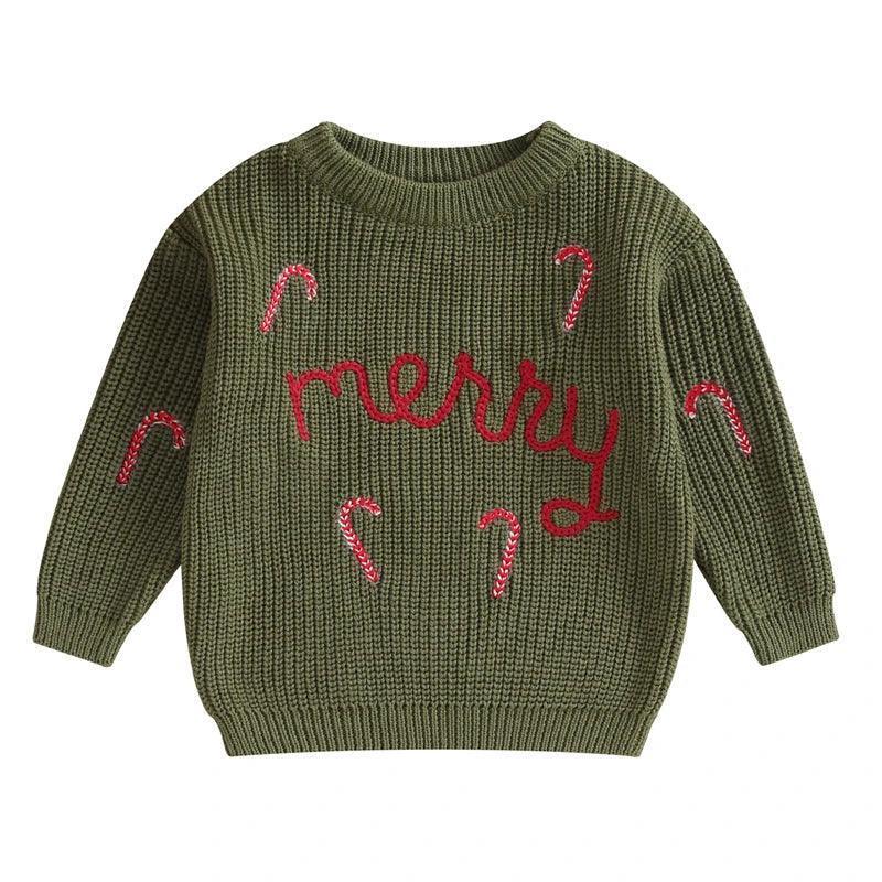 merry kids crew sweatshirt - basil boutique