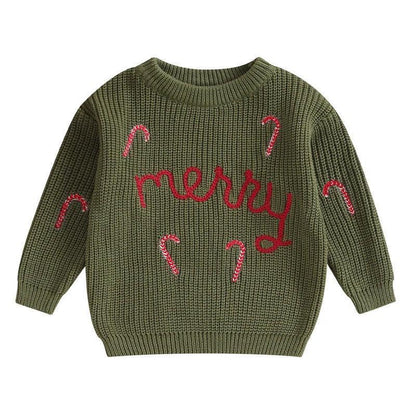 merry kids crew sweatshirt - basil boutique