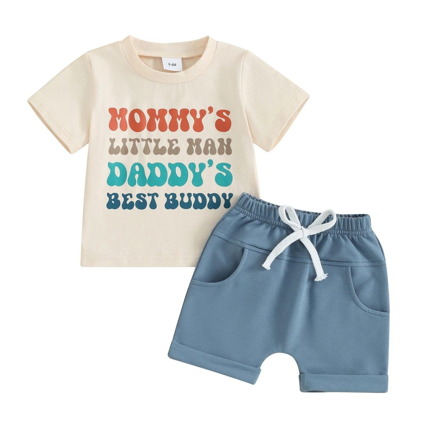 mommy's little man + daddy's best buddy outfit - basil boutique