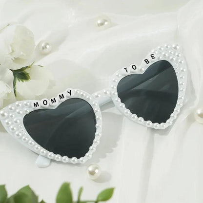 mommy-to-be pearl heart sunglasses - basil boutique