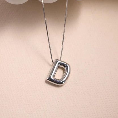 monogram balloon font necklace (silver) - basil boutique