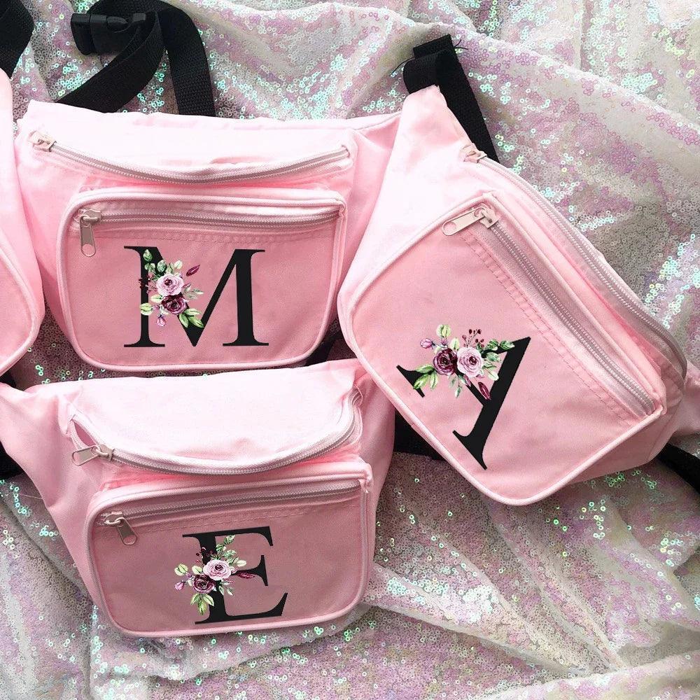 monogram floral fanny packs - basil boutique