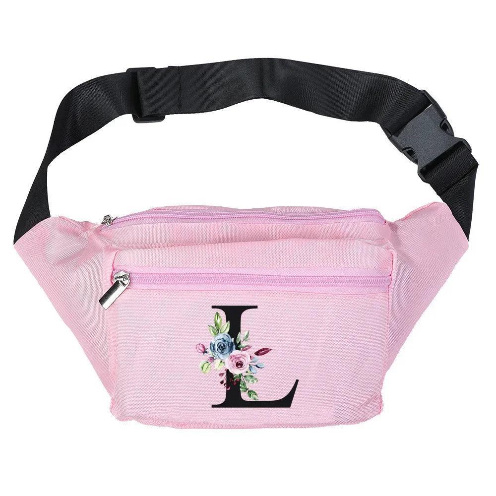 monogram floral fanny packs - basil boutique