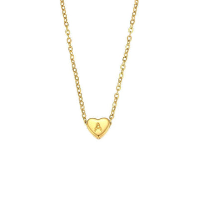 monogram heart charm necklace - basil boutique