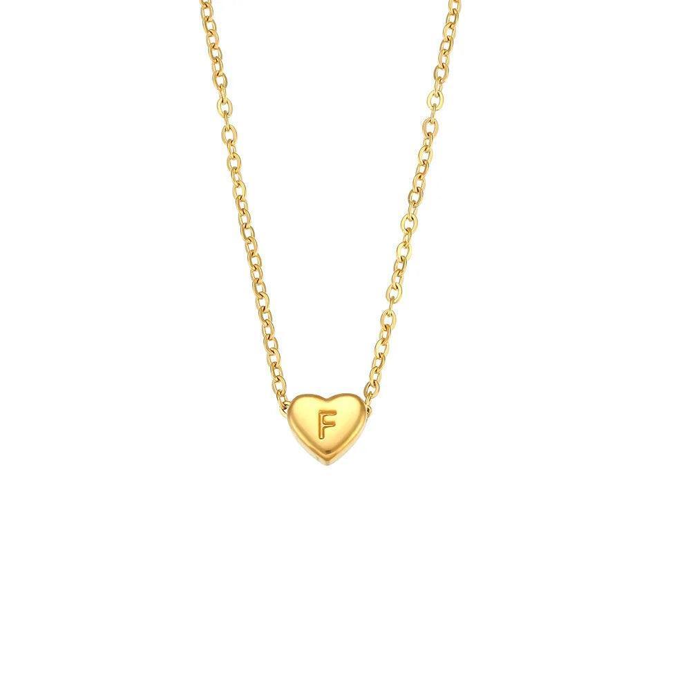 monogram heart charm necklace - basil boutique