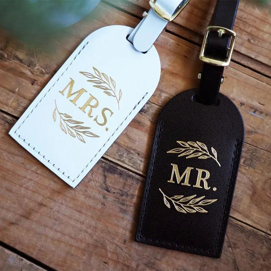 mr. and mrs. luggage tags - basil boutique