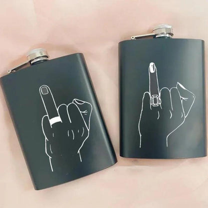 mr. and mrs. ring flasks - basil boutique