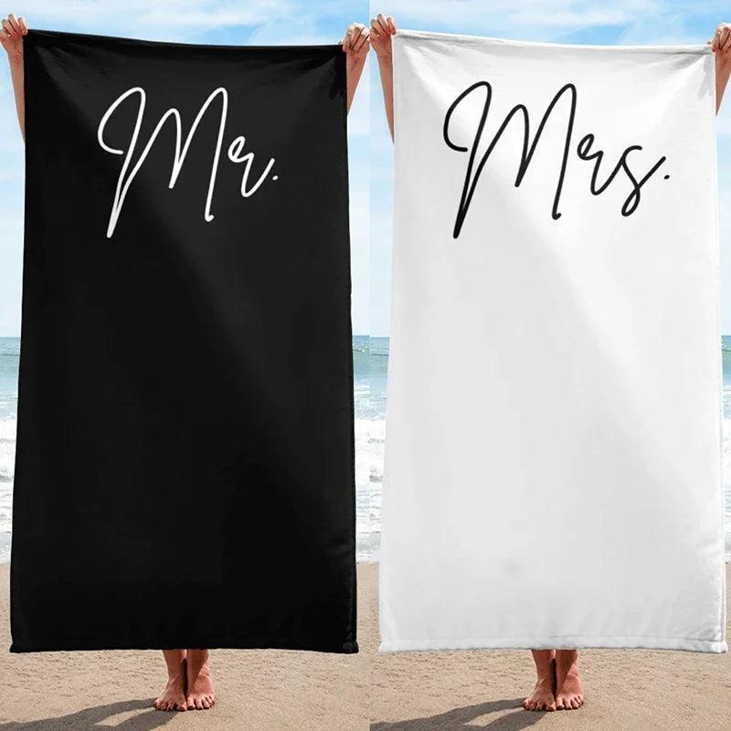 mr. + mrs. beach towels - basil boutique