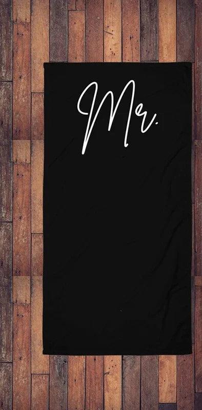 mr. + mrs. beach towels - basil boutique