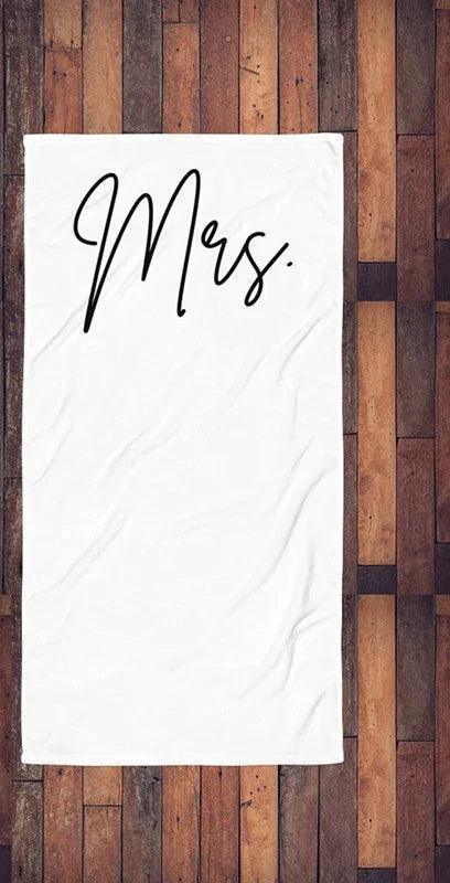 mr. + mrs. beach towels - basil boutique