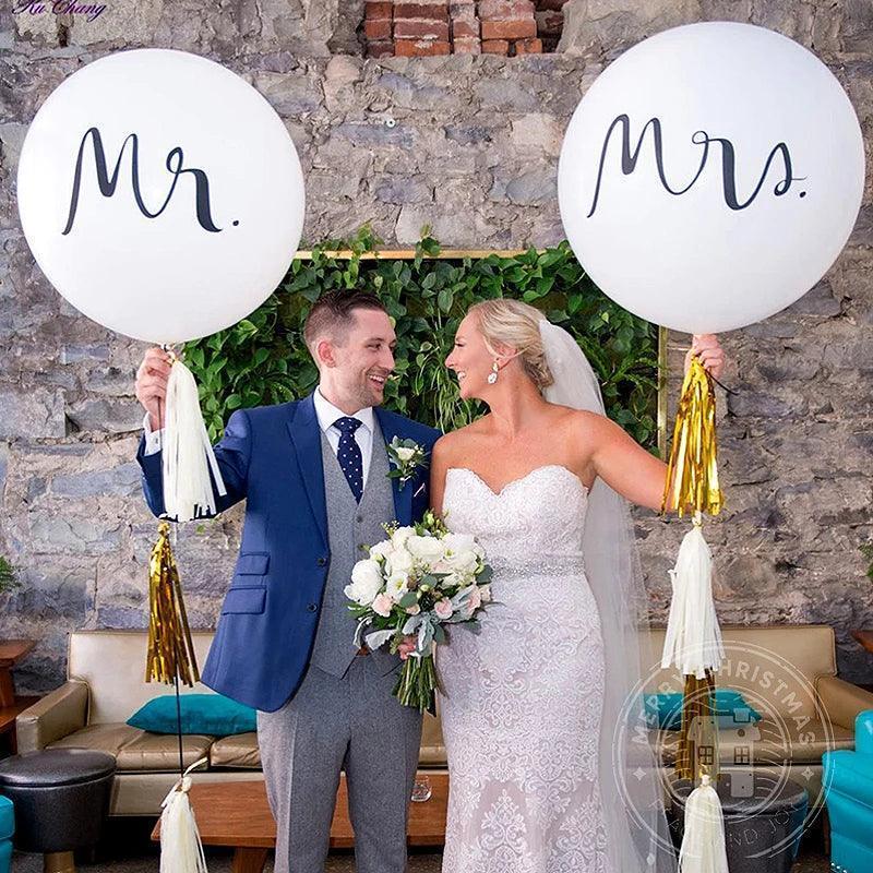 mr. + mrs. round balloons - basil boutique