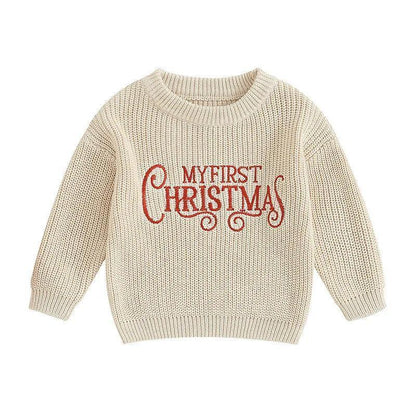 my first christmas kids crew sweater - basil boutique