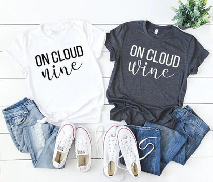 on cloud wine t-shirts - basil boutique