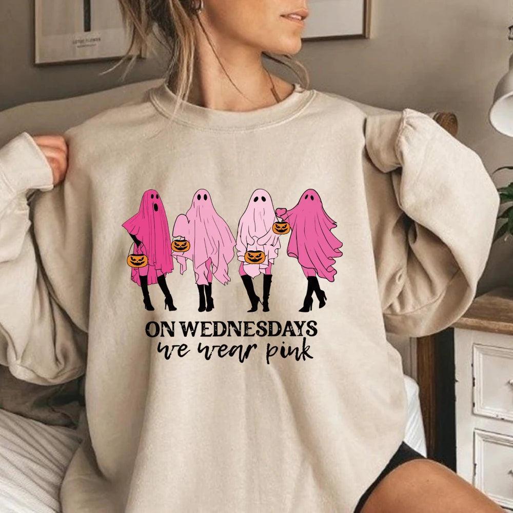 on wednesdays we wear pink crew sweatshirt - basil boutique