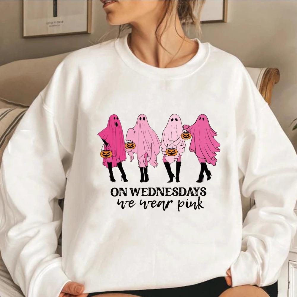 on wednesdays we wear pink crew sweatshirt - basil boutique