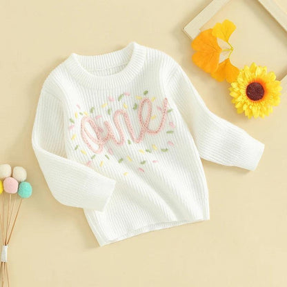 one birthday kids crew sweater - basil boutique