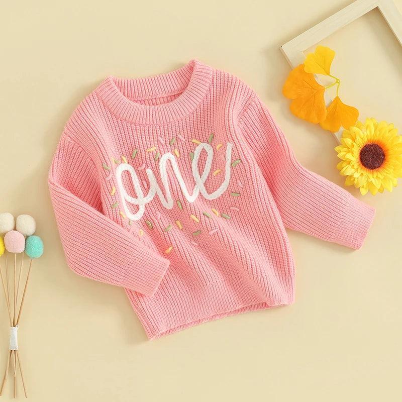 one birthday kids crew sweater - basil boutique